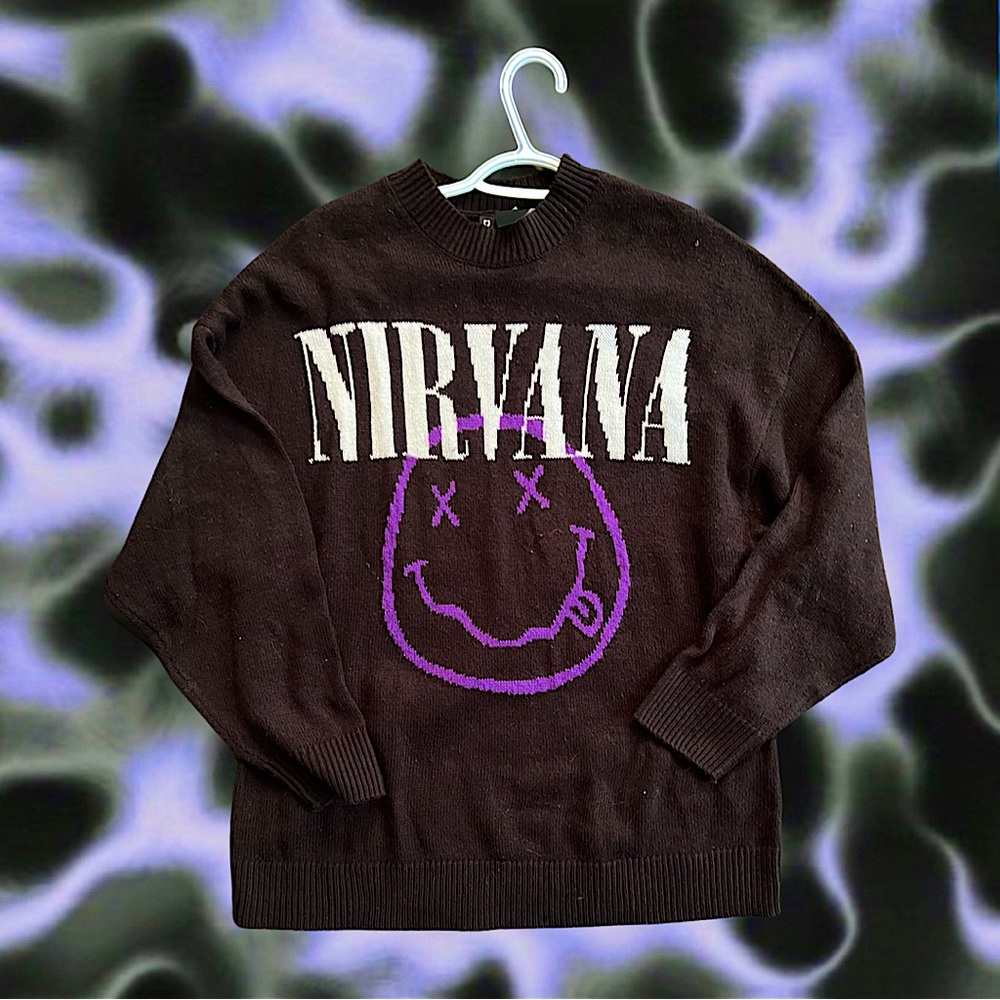 Nirvana graphic design knit sweater